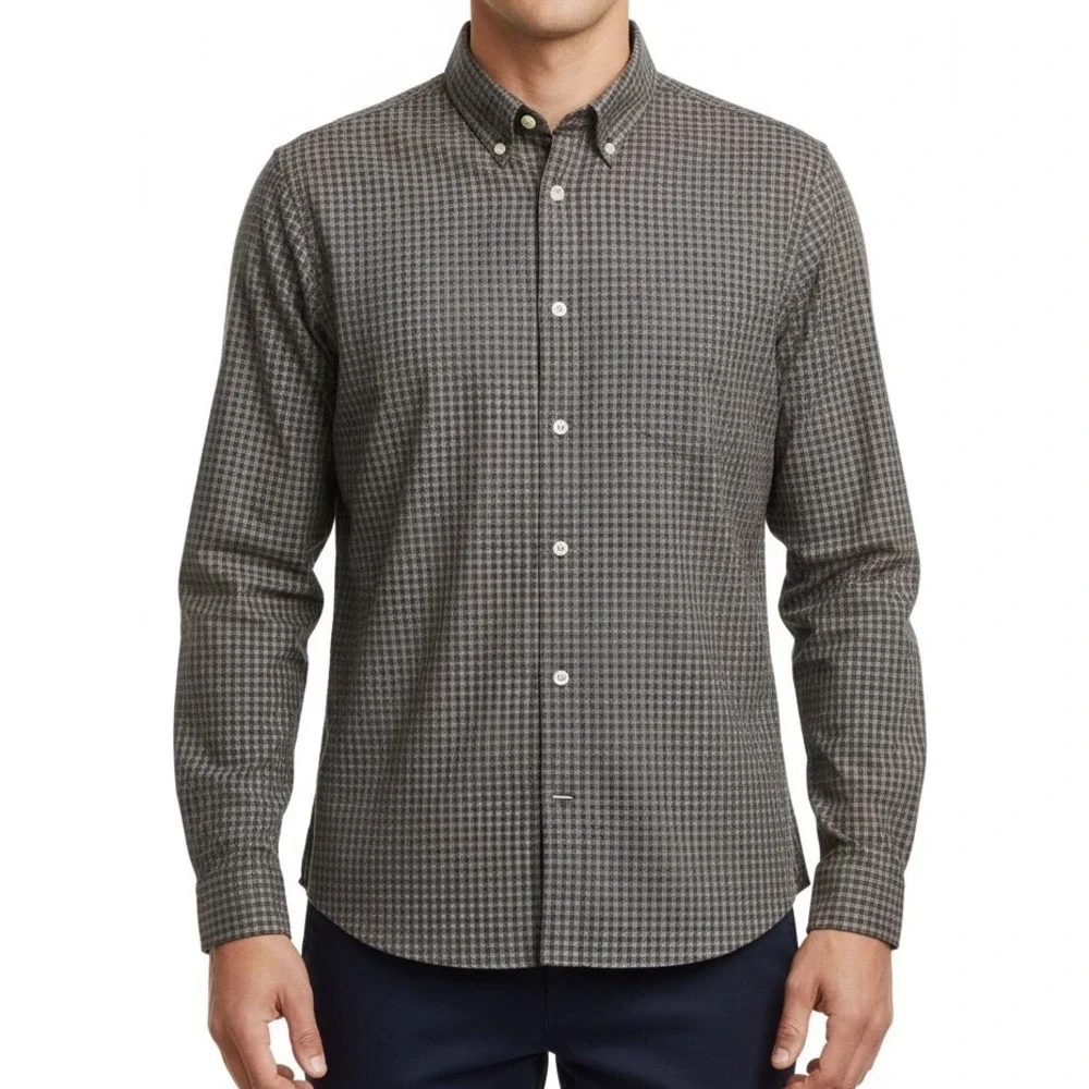 J.Crew Shirt Mens XL Brown Plaid Button Down Long Sleeve Soft‎ Slim Fit